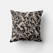 Kolibries loof grillige  antraciet kussen (Achterkant)