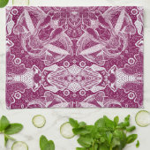 Kolibries Mandala | Achtergrondkleur kiezen Theedoek (Gevouwen)