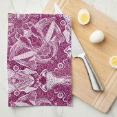 Kolibries Mandala | Achtergrondkleur kiezen Theedoek (Quarter Fold)