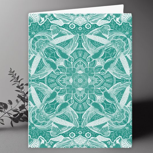 Kolibries Mandala Art Blank Bedankkaart