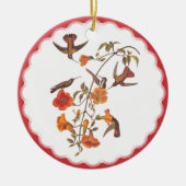  kolibries met bloeiende trompetwijnstok keramisch ornament (Voorkant)