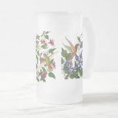 Kolibries met bloemen matglas bierpul (Voorkant rechts)