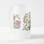 Kolibries met bloemen matglas bierpul (Voorkant links)