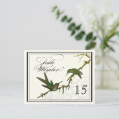 Kolibries n Swirls - Tafel Plaatskaart Nummers Briefkaart (Staand voorkant)