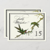 Kolibries n Swirls - Tafel Plaatskaart Nummers Briefkaart (Voorkant / Achterkant)