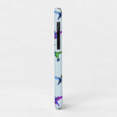 Kolibries op licht turquoise blauw & monogram Case-Mate iPhone case (Achterkant/links)