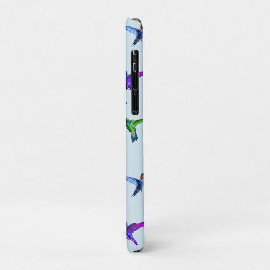 Kolibries op licht turquoise blauw & monogram Case-Mate iPhone case (Achterkant/links)