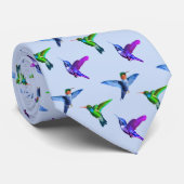 Kolibries op lichtblauw stropdas (Opgerold)