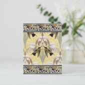 Kolibries, Orchideeën, Maidenhair Ferns Art Nouvea Briefkaart (Staand voorkant)