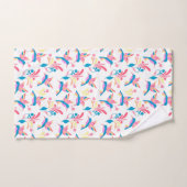 Kolibries Pastel Blauw Roze Vogel Patroon Ontwerp Bad Handdoek (Handdoek)