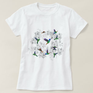 Kolibries T-shirt Orchidee Bloemen