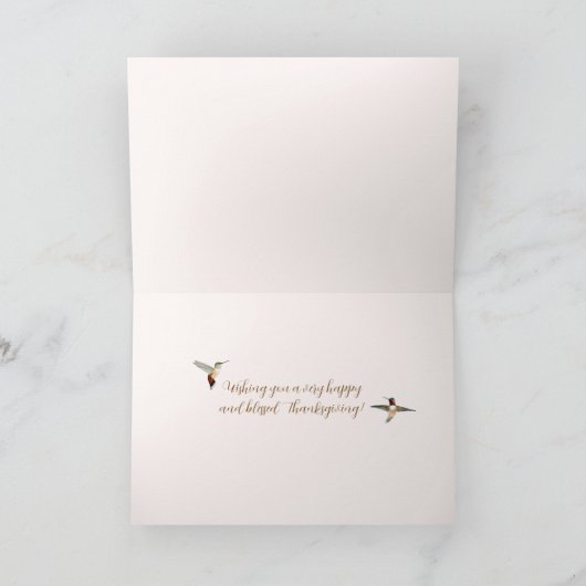 Kolibries Thanksgiving Kaart (Binnen)