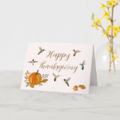Kolibries Thanksgiving Kaart (Gele Bloem)
