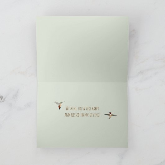 Kolibries Thanksgiving Kaart (Binnen)