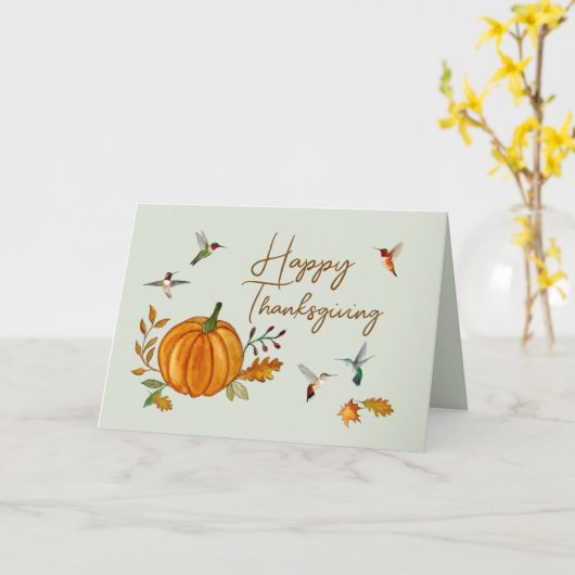 Kolibries Thanksgiving Kaart (Gele Bloem)