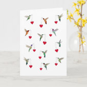 Kolibries Valentijnsdag Kaart (Gele Bloem)