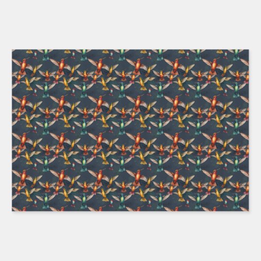 Kolibries van alle kleuren inpakpapier vel (Voorkant 2)