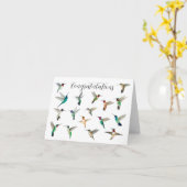 Kolibries van Noord-Amerika Gefeliciteerd Kaart (Gele Bloem)