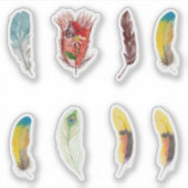 Kolibries veren Kleurrijke Schattigee Scrapbooking Sticker (Voorkant)