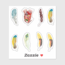 Kolibries veren Kleurrijke Schattigee Scrapbooking Sticker