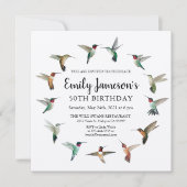 Kolibries Verjaardag Uitnodiging (Voorkant)