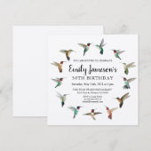 Kolibries Verjaardag Uitnodiging (Voorkant / Achterkant)