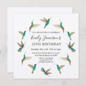 Kolibries Verjaardag Uitnodiging (Voorkant / Achterkant)