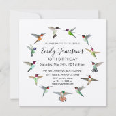 Kolibries Verjaardag Uitnodiging (Voorkant)