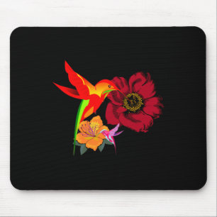 Kolibries voeden zich met bloemen Grafische kunst Muismat