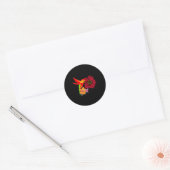 Kolibries voeden zich met bloemen Grafische kunst Ronde Sticker (Envelop)