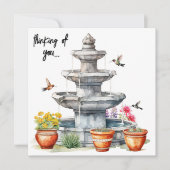 kolibries | Waterfontein | Bloemen Feestdagenkaart (Voorkant)