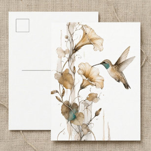 Kolibriliefhebber neutrale botanische briefkaart