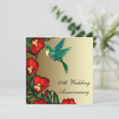 Kolibris Hibiscus Goud 50ste Huwelijksjubileum Kaart (Staand voorkant)