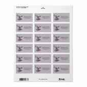 Kolibris Paars Natuur Adres Etiket (Full Sheet)