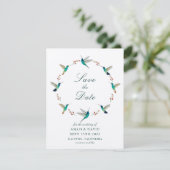 Kolibris Save the Date Kaart (Staand voorkant)