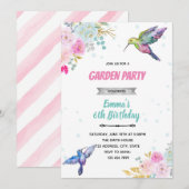 Kolibris verjaardagsuitnodiging kaart (Voorkant / Achterkant)