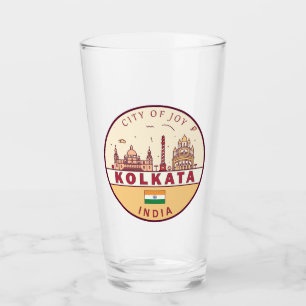 Kolkata India City Skyline Embleem Glas