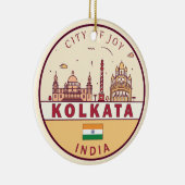 Kolkata India City Skyline Embleem Keramisch Ornament (Rechts)