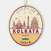 Kolkata India City Skyline Embleem Keramisch Ornament (Links)