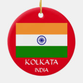 Kolkata India kerstversiering Keramisch Ornament (Achterkant)