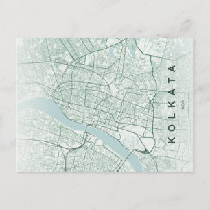 Kolkata India Stadkaart Minimalistisch Ontwerp Briefkaart