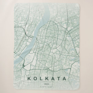 Kolkata India Stadskaart Minimaal Design Sherpa Deken