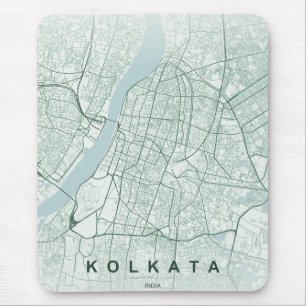 Kolkata India Stadskaart Minimalistisch Ontwerp Muismat