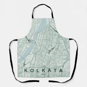 Kolkata India Stadsplattegrond Minimaal Design Schort