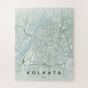 Kolkata India Stadsplattegrond Minimalistisch ontw Legpuzzel