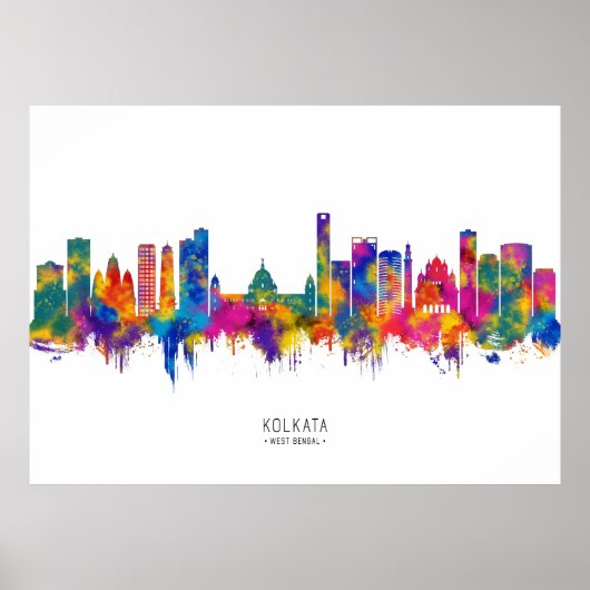 Kolkata West Bengal Skyline Poster (Voorkant)
