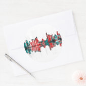 Kolkata West Bengal Skyline Ronde Sticker (Envelop)