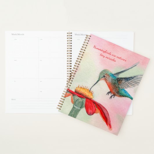 Kolkibrie aquarel kunst planner (Display)