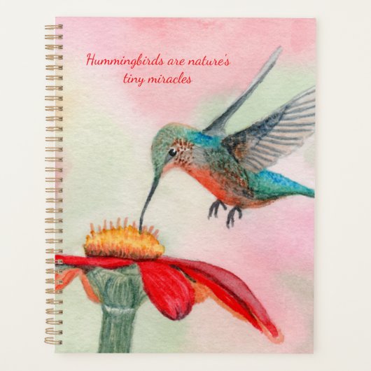 Kolkibrie aquarel kunst planner (Voorkant)