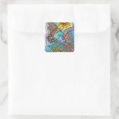 Kolkibrie Goudvis Reflectie Kunst Sticker (Tas)